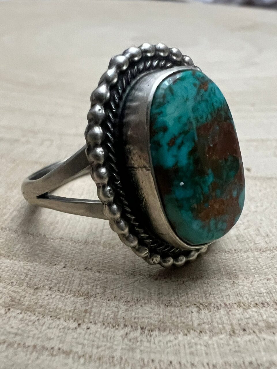 Randy Billy Navajo Sterling Silver Ring with Royston Turquoise