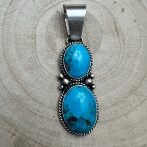 Shop Iowa Paul Livingston Navajo Sterling Silver Pendant with Sonoran Gem Turquoise — 2 5/8″ Long Paul Livingston Navajo Sterling Silver Pendant with Sonoran Gem Turquoise — 2 5/8″ Long