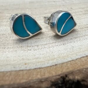 Shop Iowa Lynette Johnson Zuni Handcrafted Sterling Silver Inlay Turquoise Post Earrings — 3/8″ (10mm) Lynette Johnson Zuni Handcrafted Sterling Silver Inlay Turquoise Post Earrings — 3/8″ (10mm)