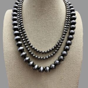 Shop Iowa Desert Dreamer 3-Strand Western Faux Sterling Pearl Necklace — Single-Clasp Layered Look Desert Dreamer 3-Strand Western Faux Sterling Pearl Necklace — Single-Clasp Layered Look