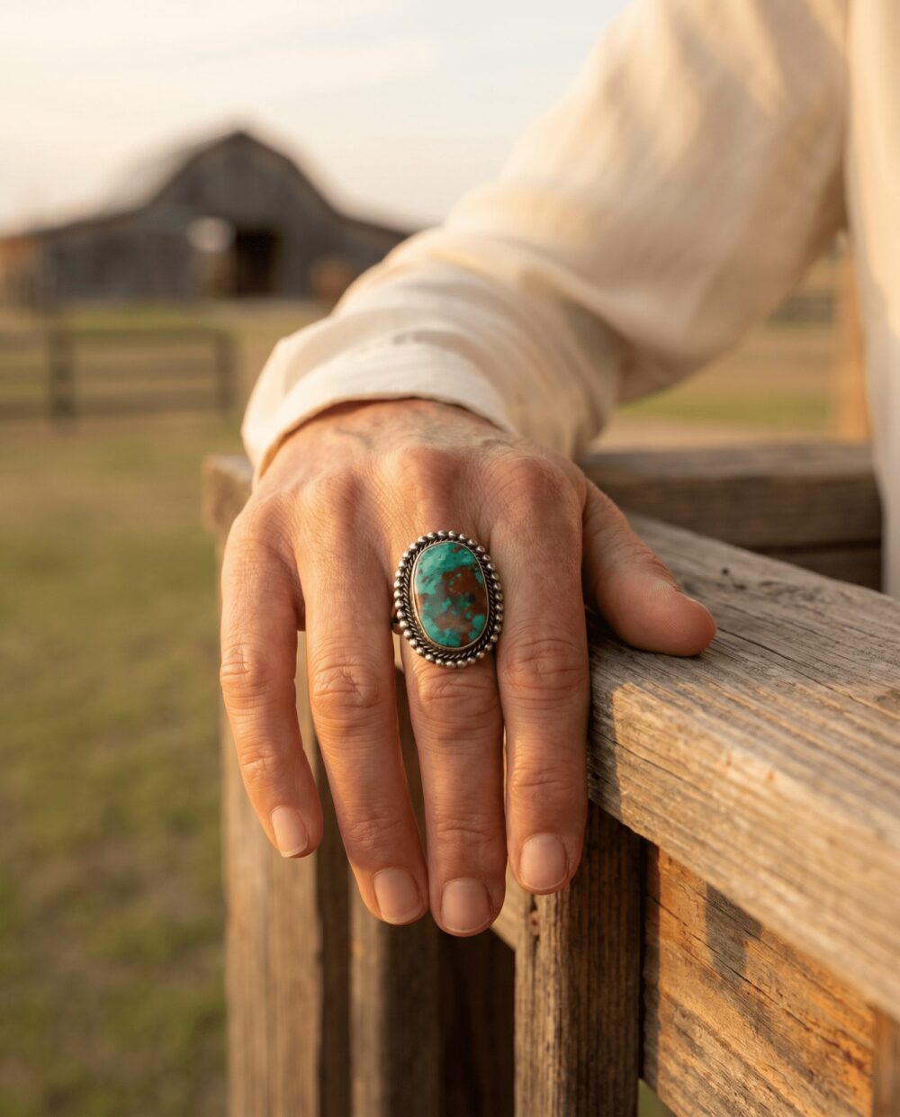 Randy Billy Navajo Sterling Silver Ring with Royston Turquoise