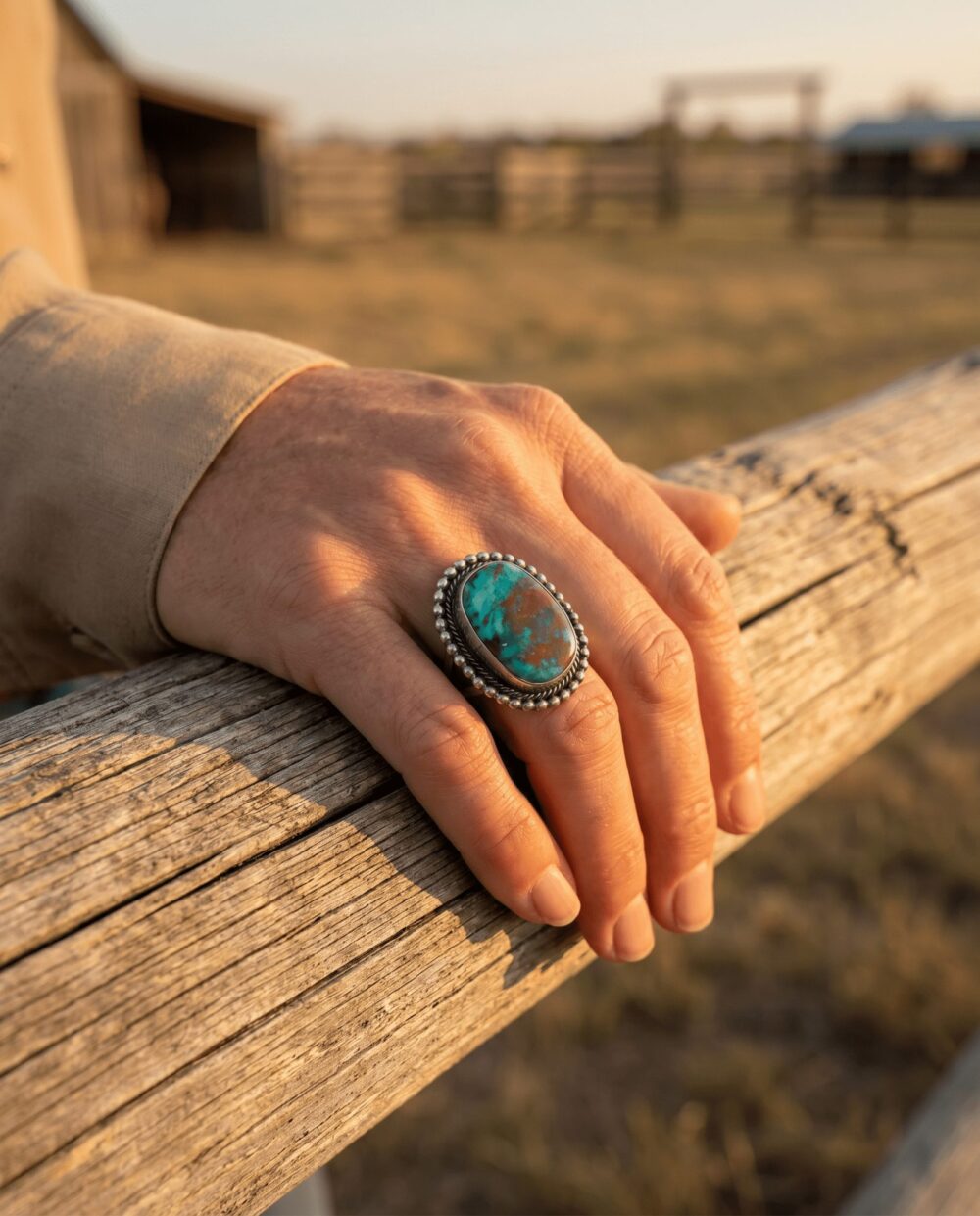 Randy Billy Navajo Sterling Silver Ring with Royston Turquoise