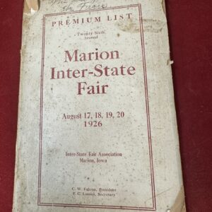 Shop Iowa 26th Annual Marion Inter-State Fair Premium List Book 26th Annual Marion Inter-State Fair Premium List Book