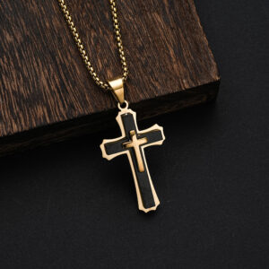 Shop Iowa Unisex two tone cross necklace Unisex two tone cross necklace