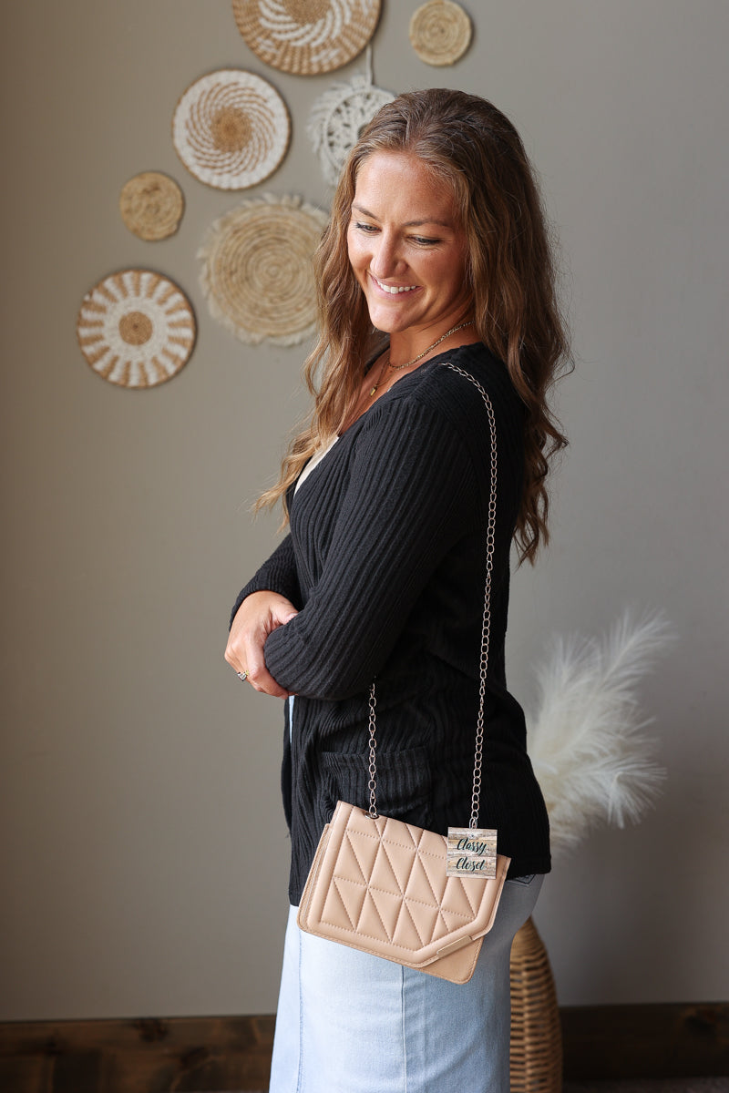 Shop Iowa Black Ribbed Open Front Comfort Cardigan with Pockets Black Ribbed Open Front Comfort Cardigan with Pockets