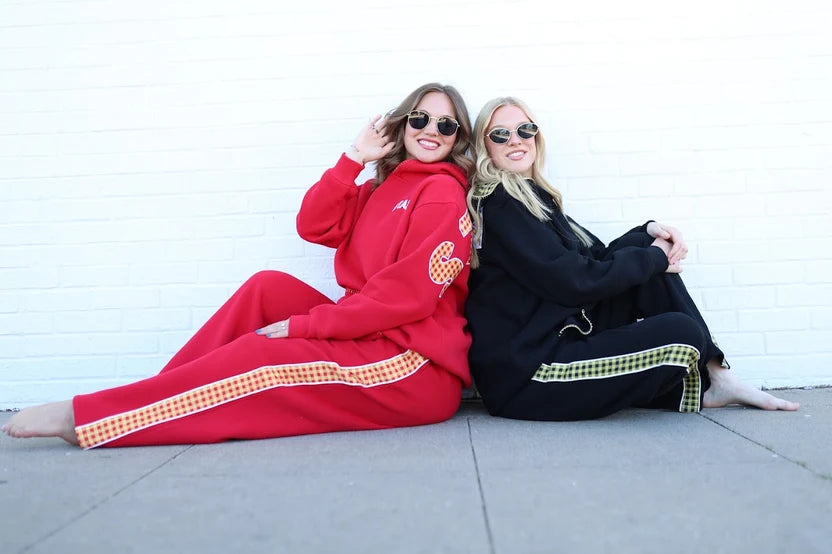 Shop Iowa Checkered Sweatpants by Hinge on 5th Checkered Sweatpants by Hinge on 5th