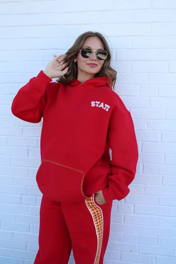 Shop Iowa Checkered Sweatpants by Hinge on 5th Checkered Sweatpants by Hinge on 5th