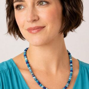 Shop Iowa Classic Kantha Azure Strand Necklace Classic Kantha Azure Strand Necklace