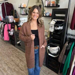 Trish Brown Knit Cardigan