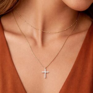 Shop Iowa Emily 18K Gold Plated Layered Cross Necklace Emily 18K Gold Plated Layered Cross Necklace
