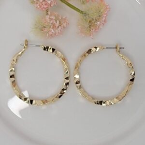 Shop Iowa Eva Twisted Textured Hoop Earrings Eva Twisted Textured Hoop Earrings