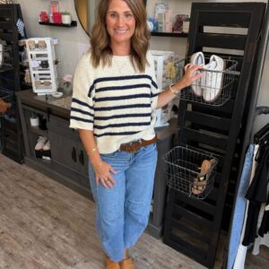 Shop Iowa Bronwyn Stripe Half Sleeve Sweater Bronwyn Stripe Half Sleeve Sweater