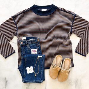 Shop Iowa Waverly Contrast Trim Striped Top Waverly Contrast Trim Striped Top