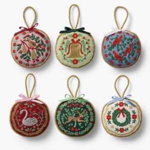 Shop Iowa RIFLE PAPER CO EMBROIDERED ORNAMENT RIFLE PAPER CO EMBROIDERED ORNAMENT